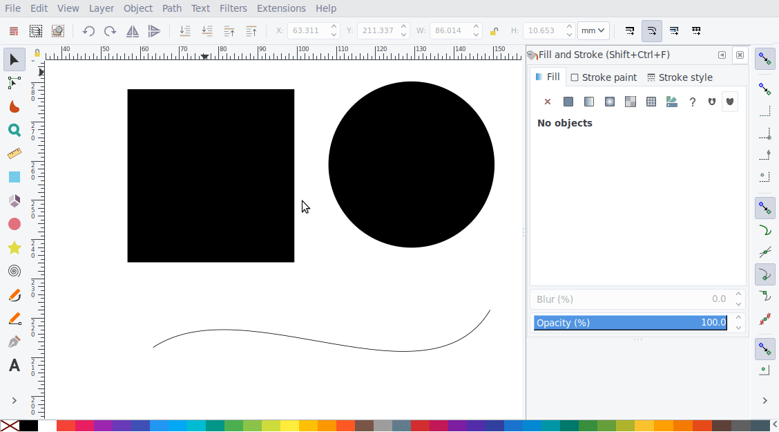 Using Inkscape's default shortcuts